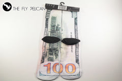 Odd Sox Benjamin Franklin Hundred Dollar Bill Sublimation Crew Socks